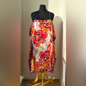 Trina Turk kaftan SILK lined dress 12 NWOT